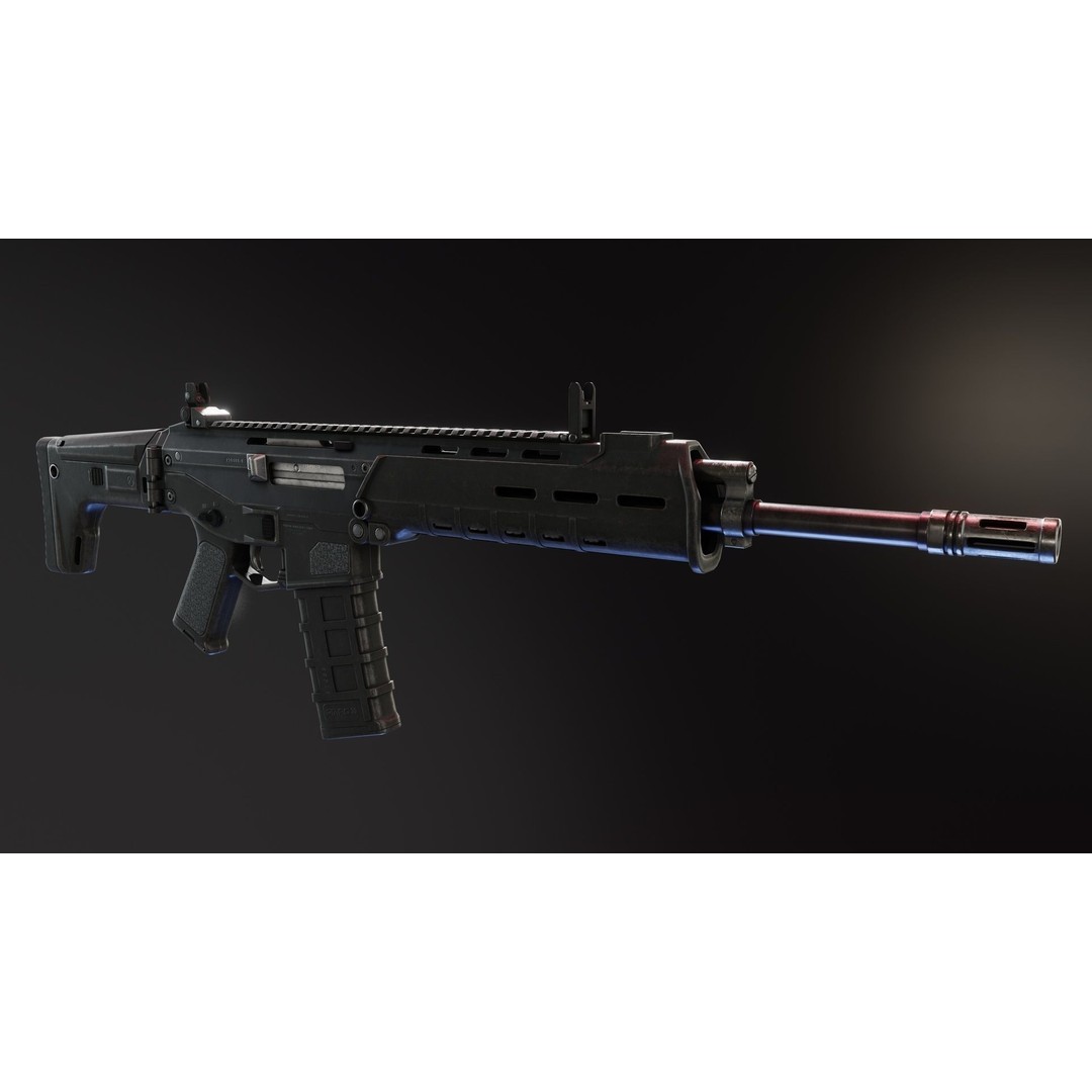 Magpul Masada 3D Model – Low Poly Rigged Gun with PBR Textures - View 7
