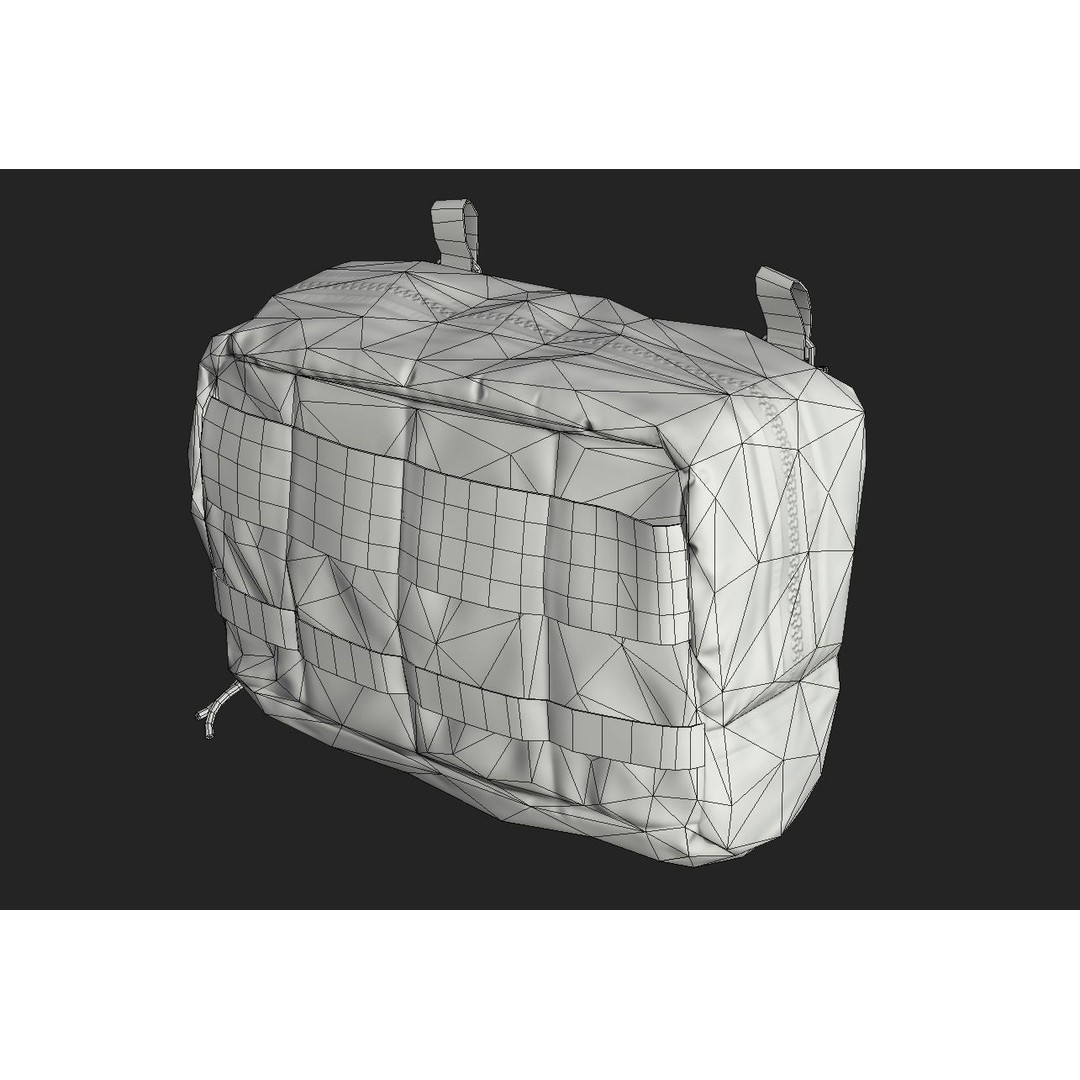 Tactical Pouch 3D Model – Low Poly PBR Game Asset, FBX, OBJ
