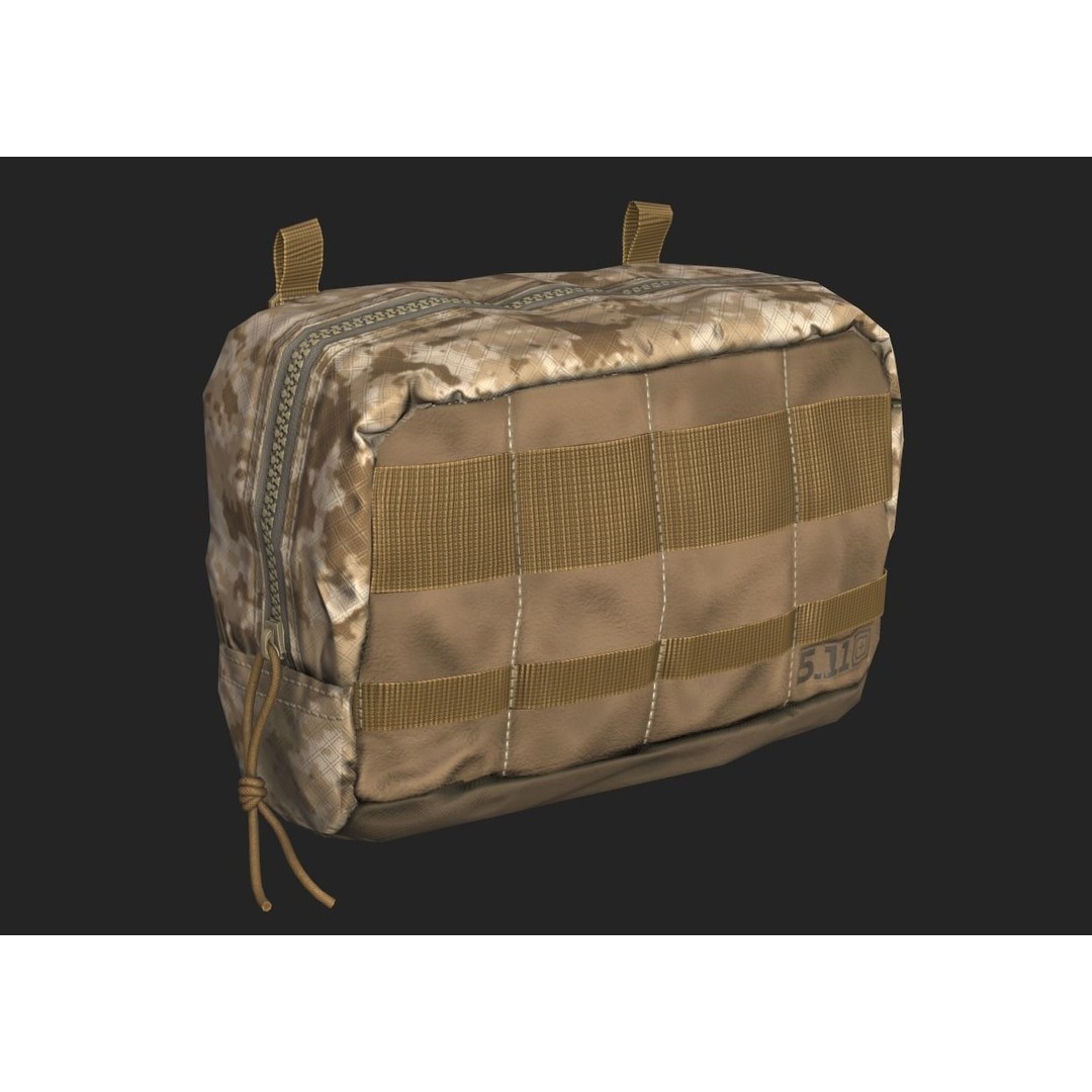 Tactical Pouch 3D Model – Low Poly PBR Game Asset, FBX, OBJ - View 16