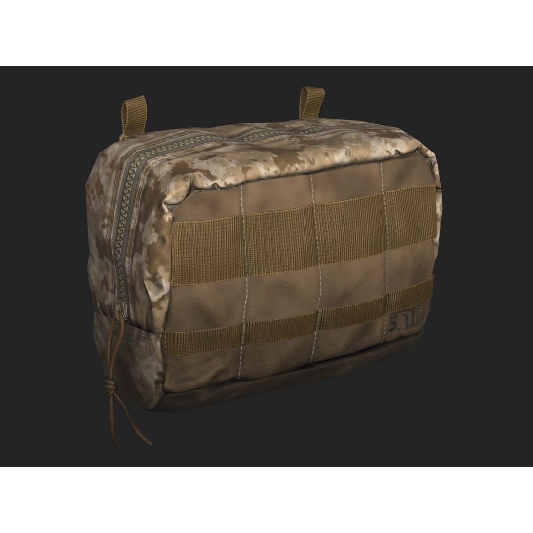 Tactical Pouch 3D Model – Low Poly PBR Game Asset, FBX, OBJ - View 18