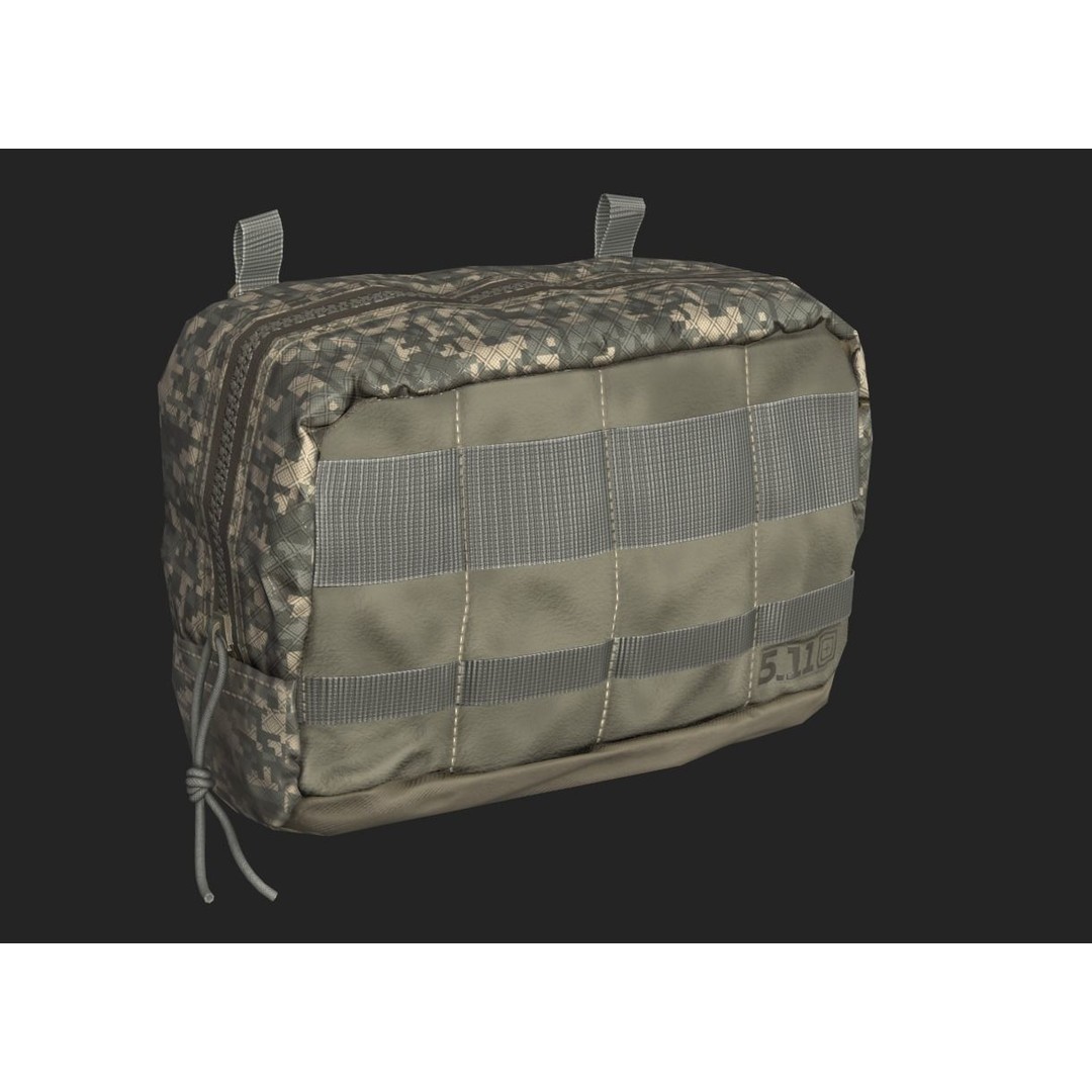 Tactical Pouch 3D Model – Low Poly PBR Game Asset, FBX, OBJ - View 24
