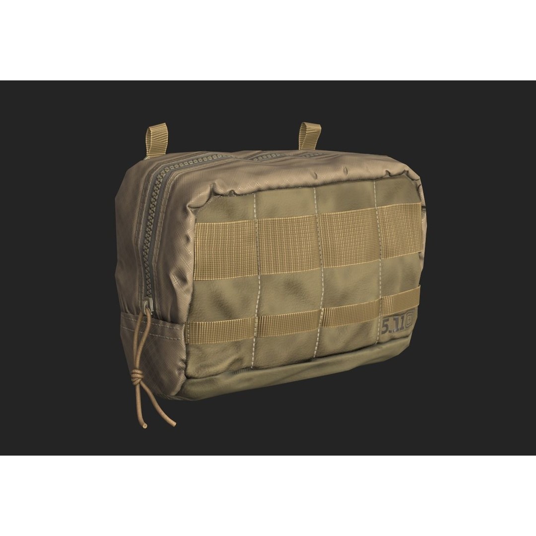 Tactical Pouch 3D Model – Low Poly PBR Game Asset, FBX, OBJ - View 4