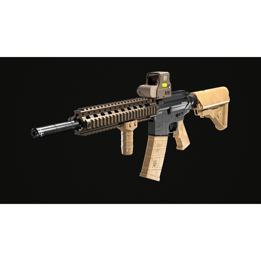 MK18 Tactical Rifle 3D Model – Low Poly Game Ready PBR Asset - View 20