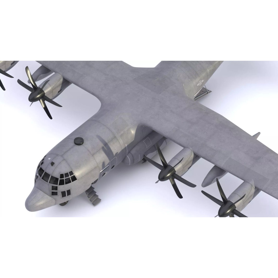 Lockheed C-130 Hercules 3D Model – High-Poly Military Transport Aircraft, FBX