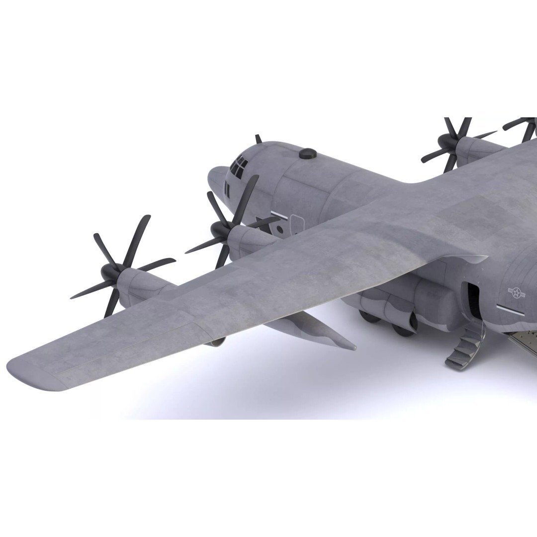 Lockheed C-130 Hercules 3D Model – High-Poly Military Transport Aircraft, FBX - View 12
