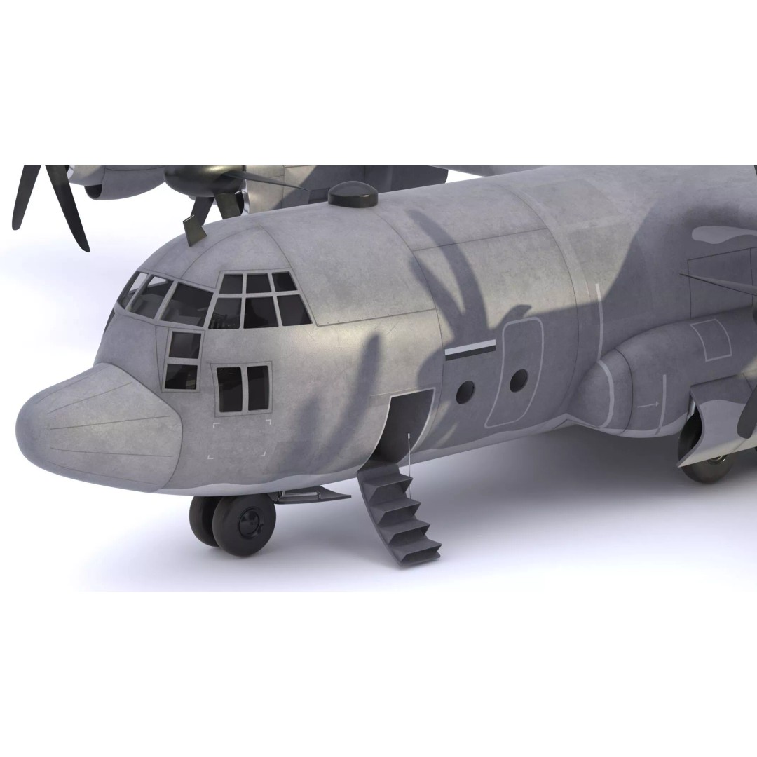 Lockheed C-130 Hercules 3D Model – High-Poly Military Transport Aircraft, FBX - View 13