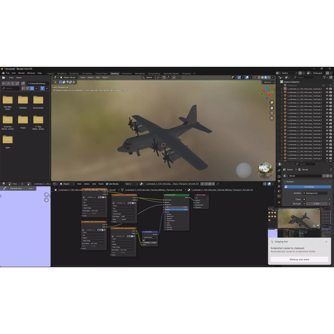 Lockheed C-130 Hercules 3D Model – High-Poly Military Transport Aircraft, FBX - View 16