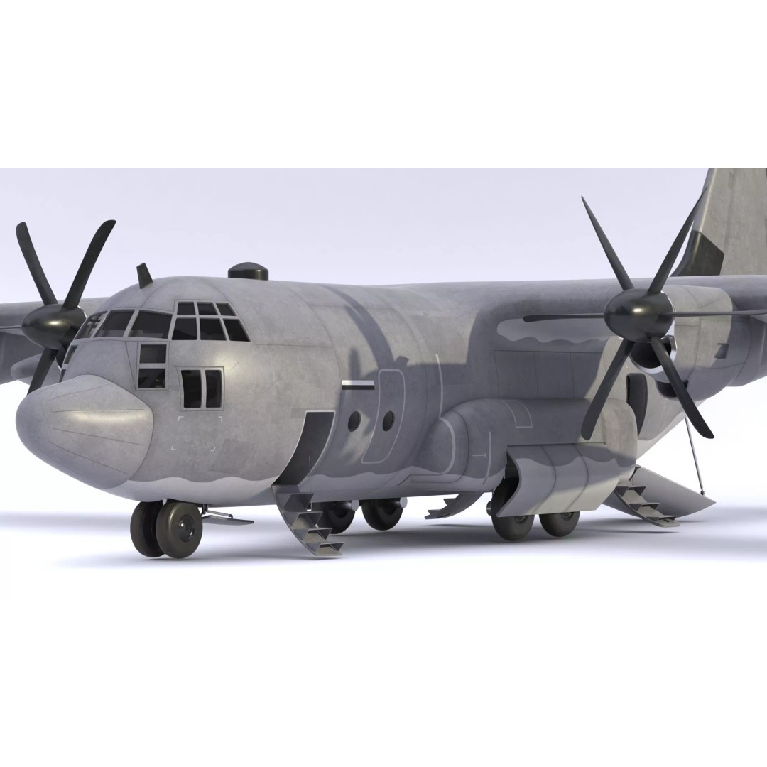 Lockheed C-130 Hercules 3D Model – High-Poly Military Transport Aircraft, FBX - View 2
