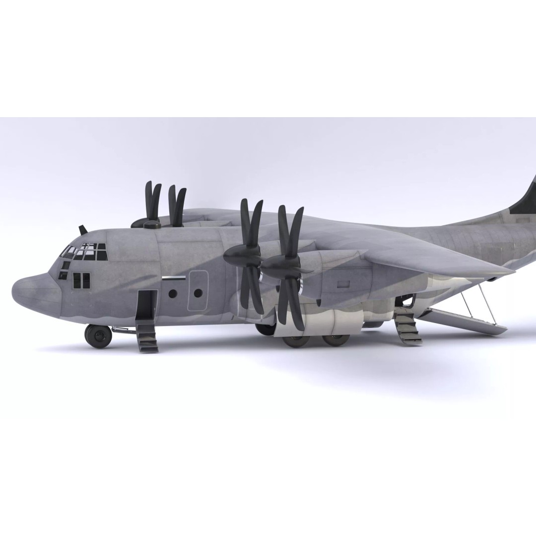 Lockheed C-130 Hercules 3D Model – High-Poly Military Transport Aircraft, FBX - View 22