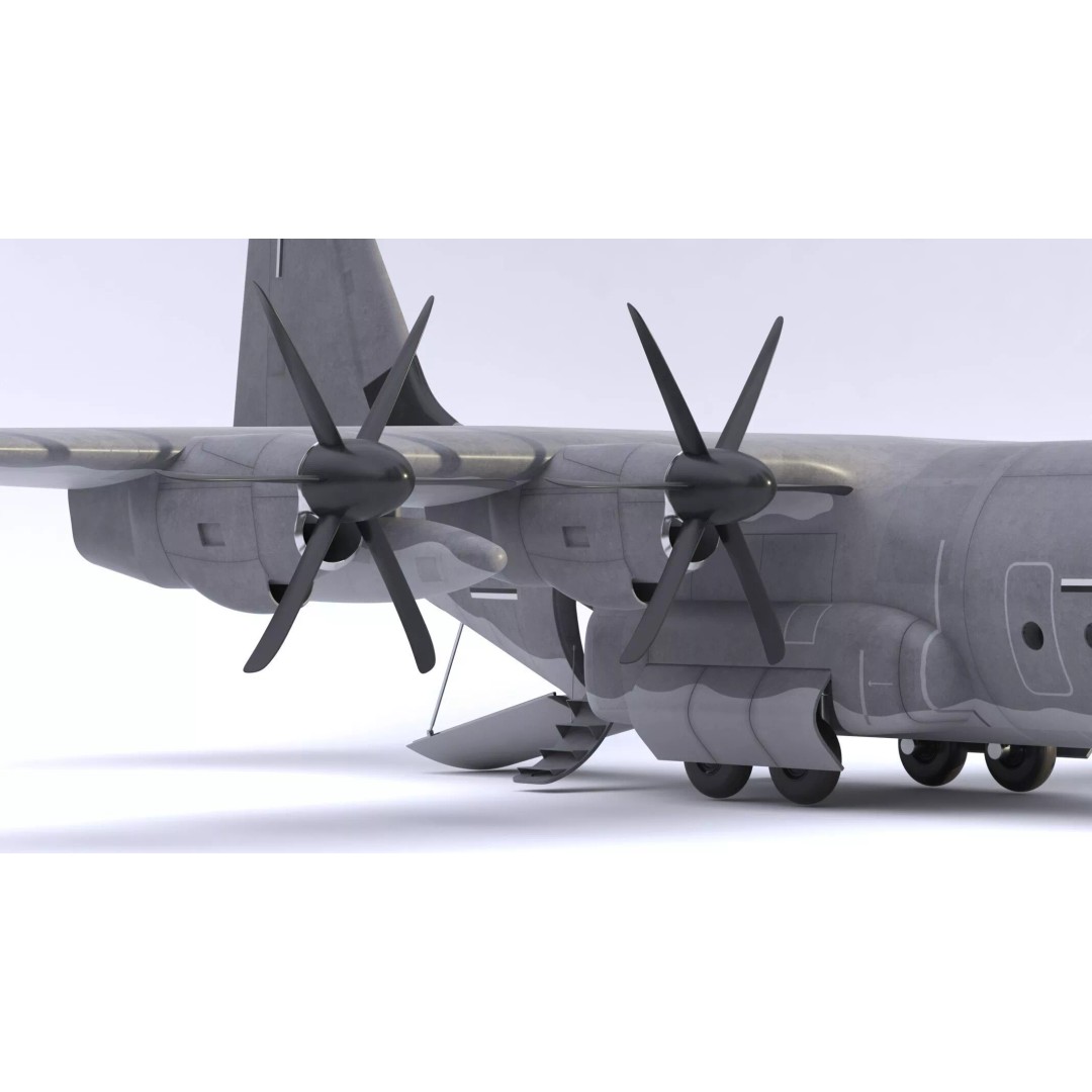 Lockheed C-130 Hercules 3D Model – High-Poly Military Transport Aircraft, FBX - View 23