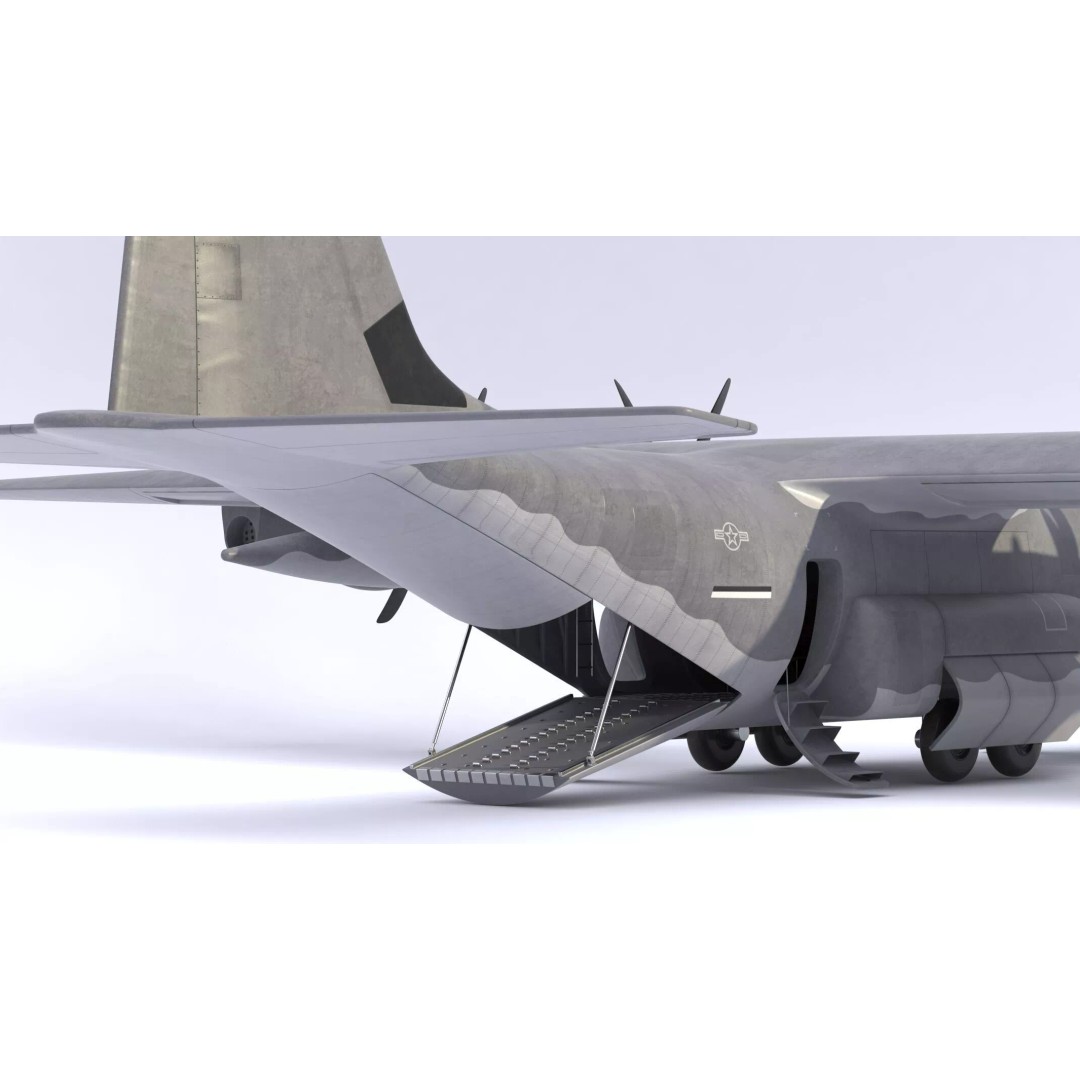Lockheed C-130 Hercules 3D Model – High-Poly Military Transport Aircraft, FBX - View 24