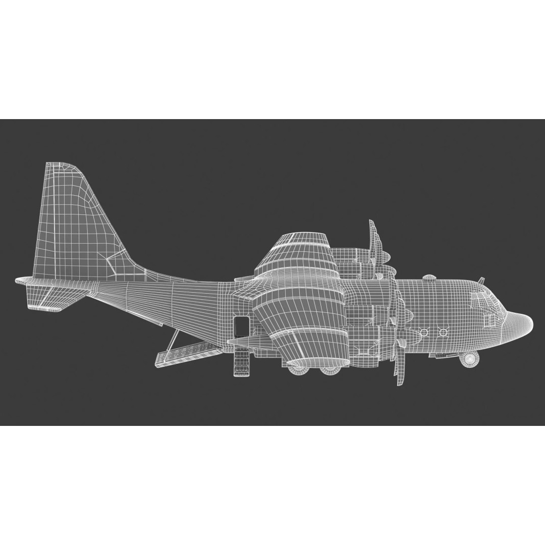 Lockheed C-130 Hercules 3D Model – High-Poly Military Transport Aircraft, FBX - View 26