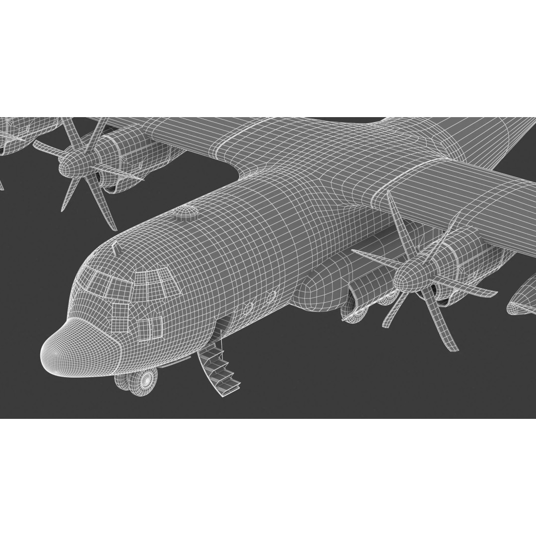Lockheed C-130 Hercules 3D Model – High-Poly Military Transport Aircraft, FBX - View 27