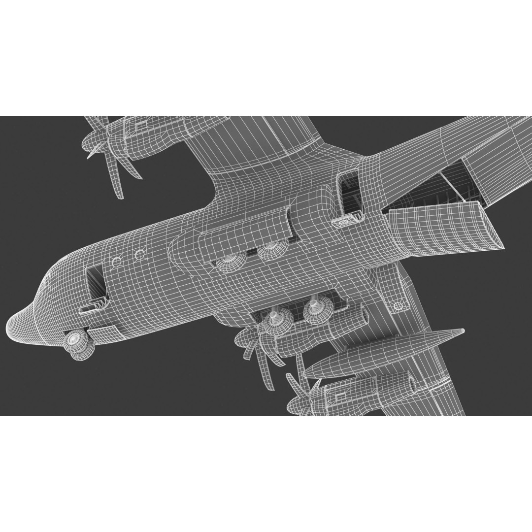 Lockheed C-130 Hercules 3D Model – High-Poly Military Transport Aircraft, FBX - View 29