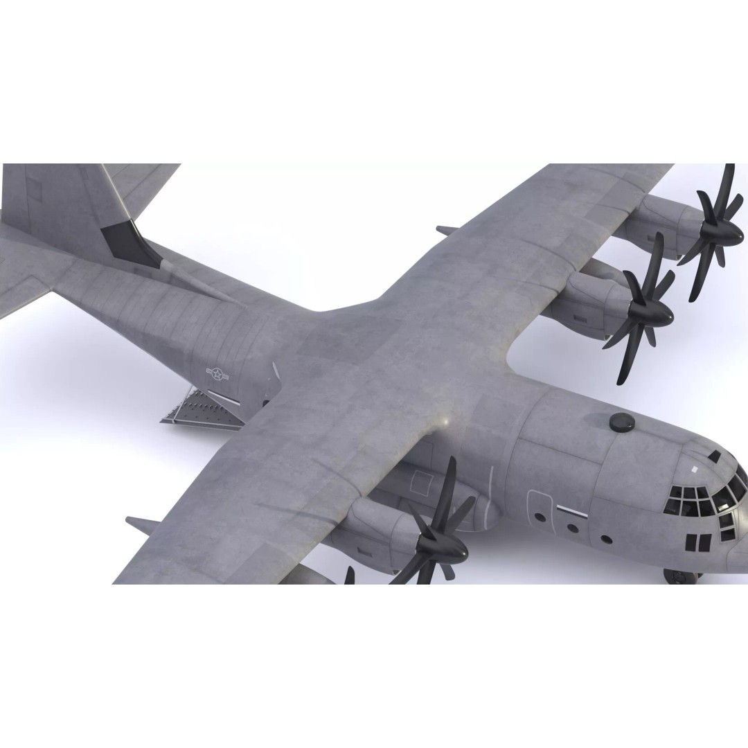 Lockheed C-130 Hercules 3D Model – High-Poly Military Transport Aircraft, FBX - View 31