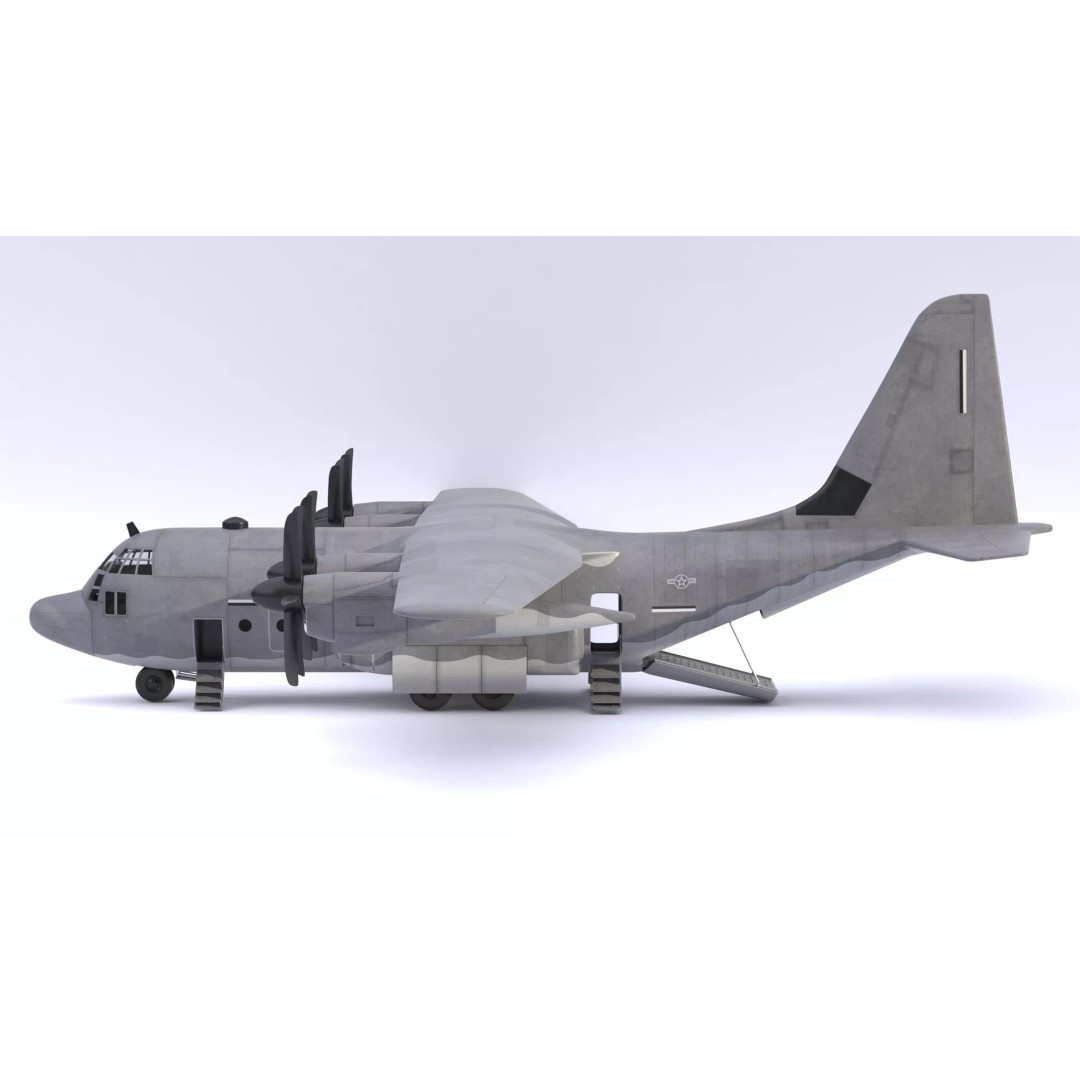 Lockheed C-130 Hercules 3D Model – High-Poly Military Transport Aircraft, FBX - View 9