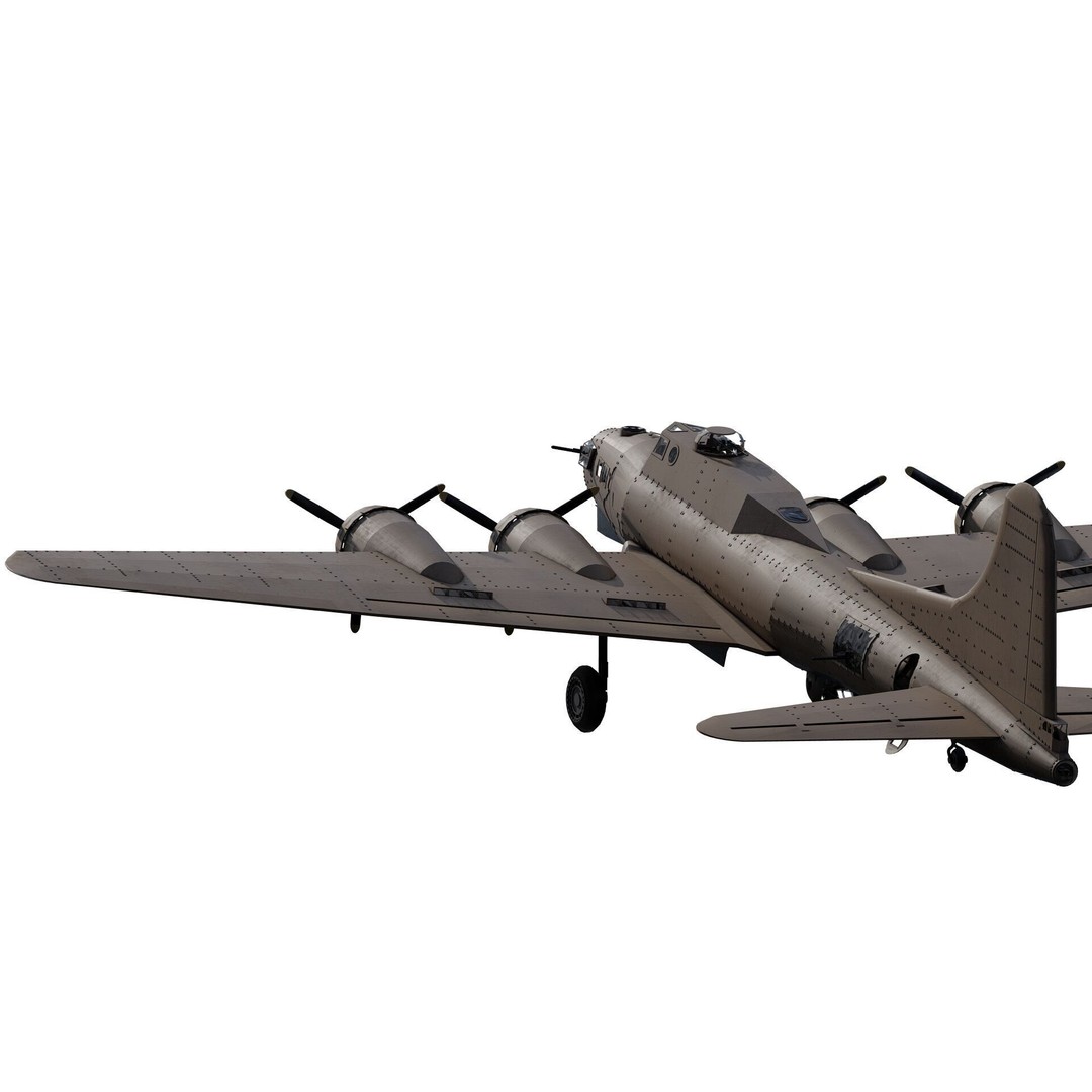 Boeing B-17 Flying Fortress 3D Model – Detailed Military Aircraft, FBX, OBJ - View 10