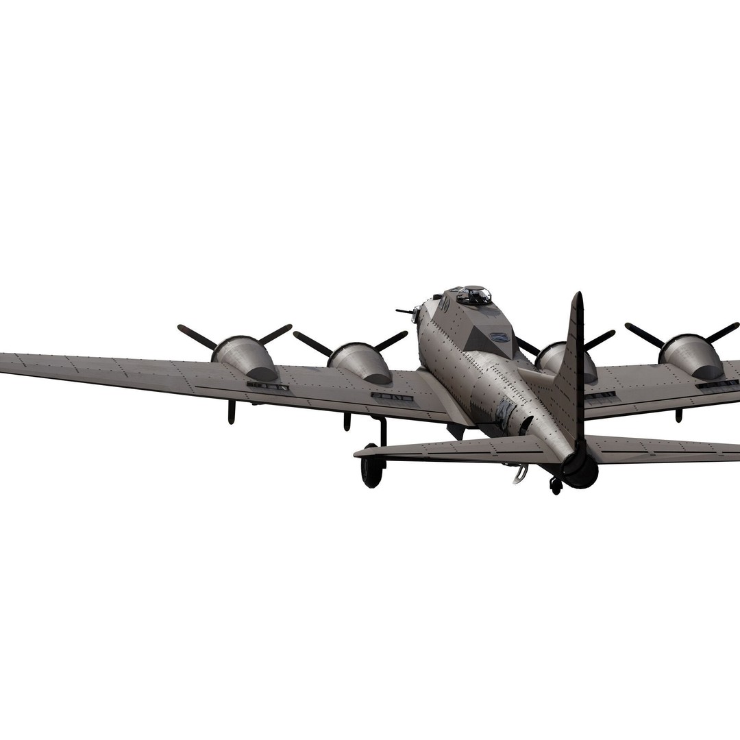 Boeing B-17 Flying Fortress 3D Model – Detailed Military Aircraft, FBX, OBJ - View 11