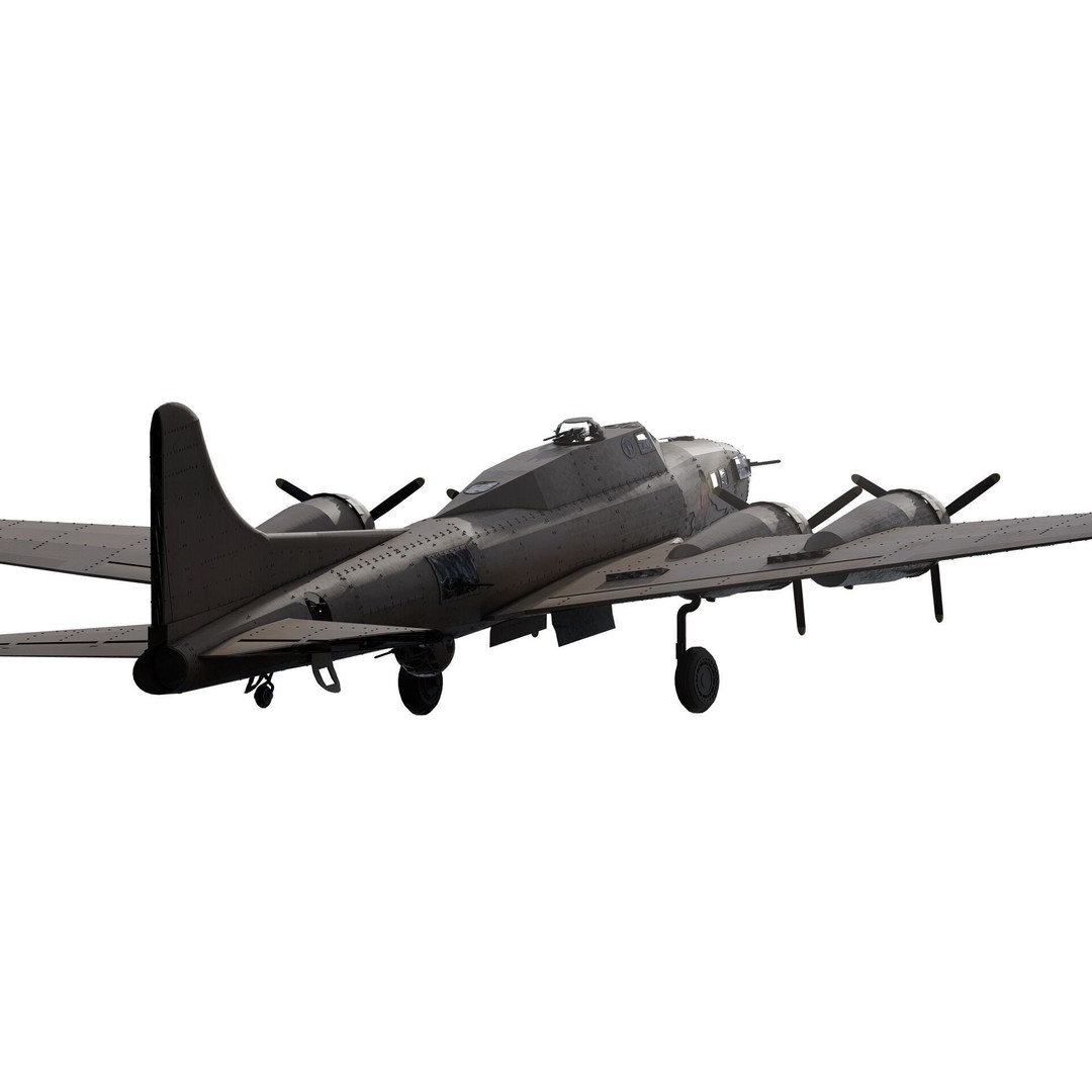 Boeing B-17 Flying Fortress 3D Model – Detailed Military Aircraft, FBX, OBJ - View 14