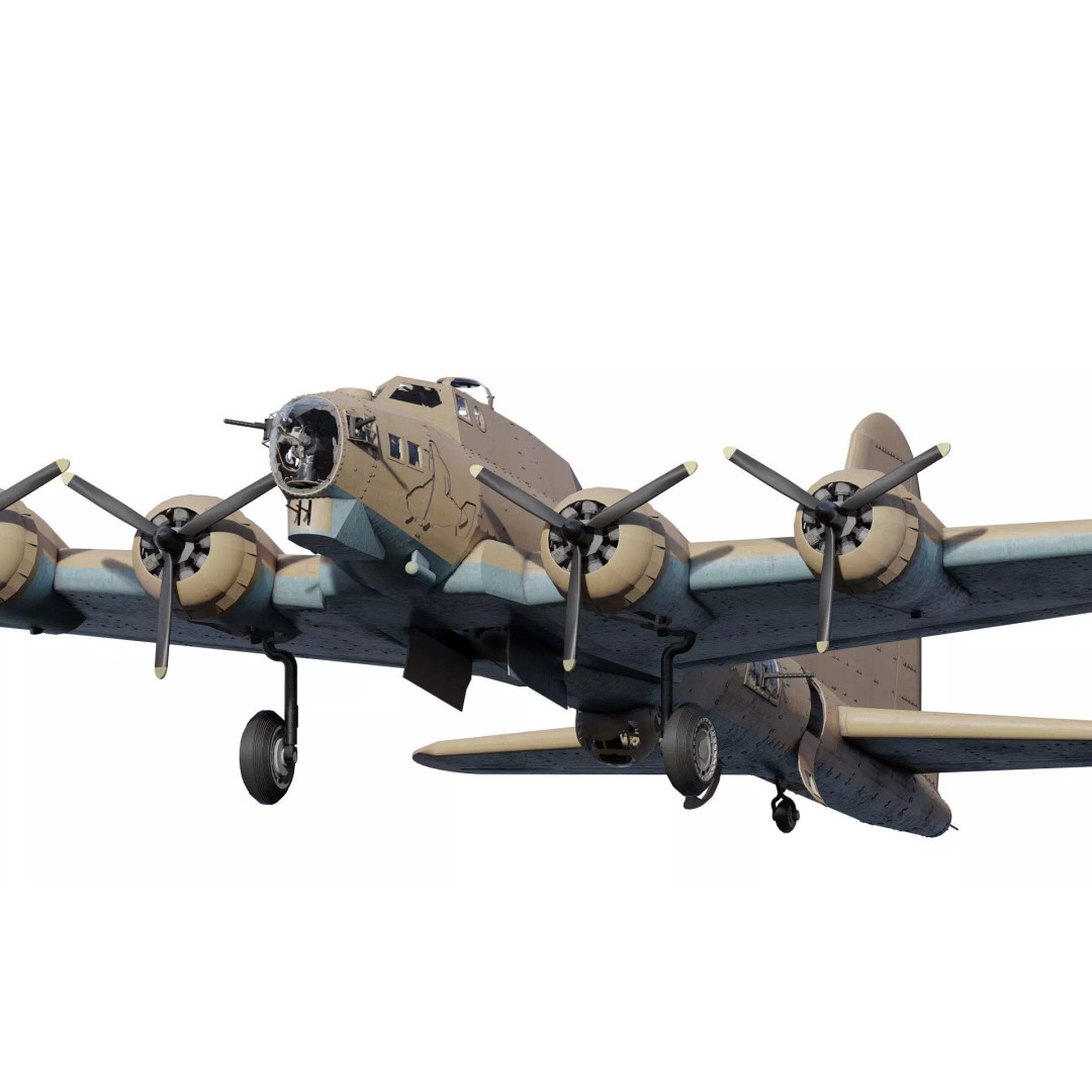 Boeing B-17 Flying Fortress 3D Model – Detailed Military Aircraft, FBX, OBJ - View 2