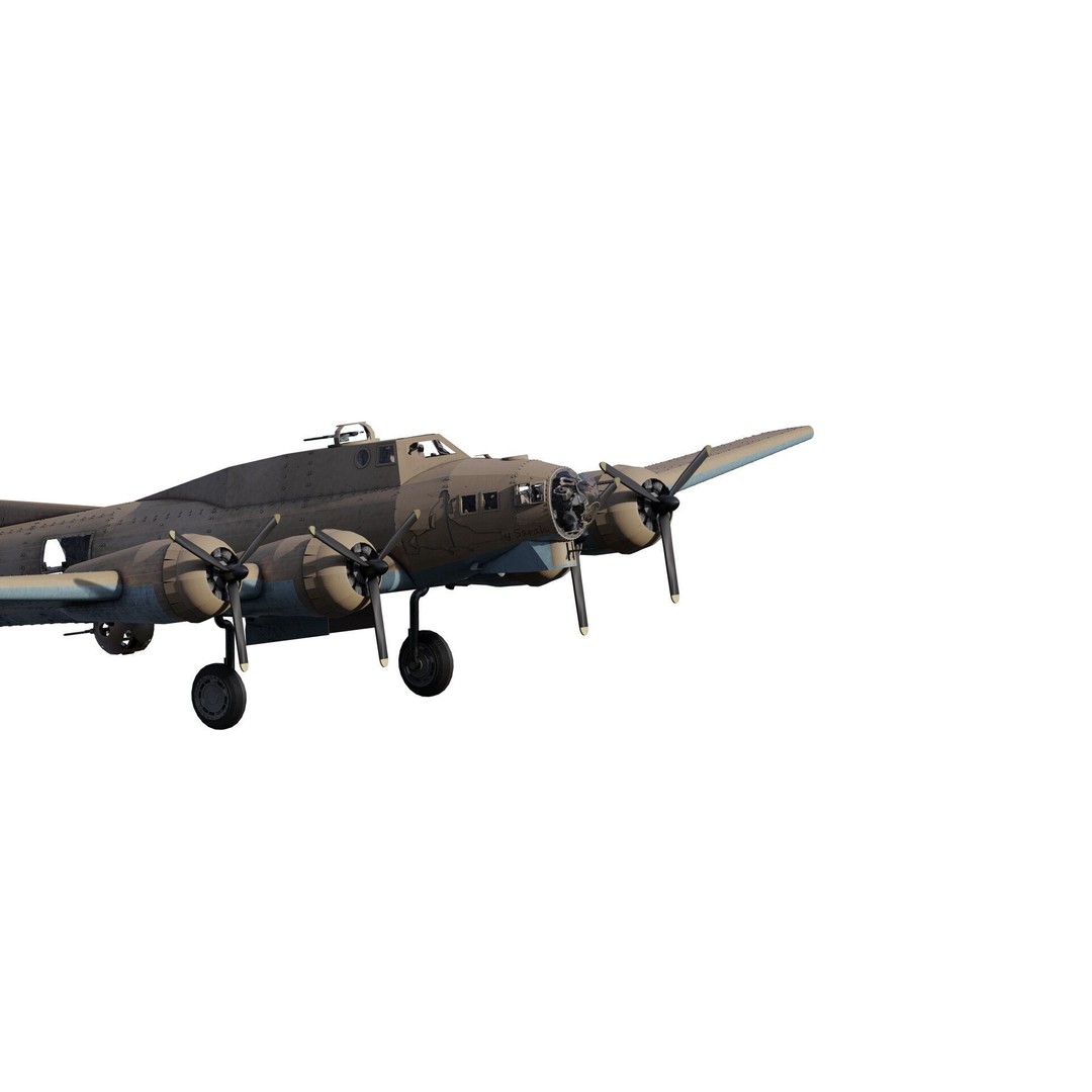 Boeing B-17 Flying Fortress 3D Model – Detailed Military Aircraft, FBX, OBJ - View 21