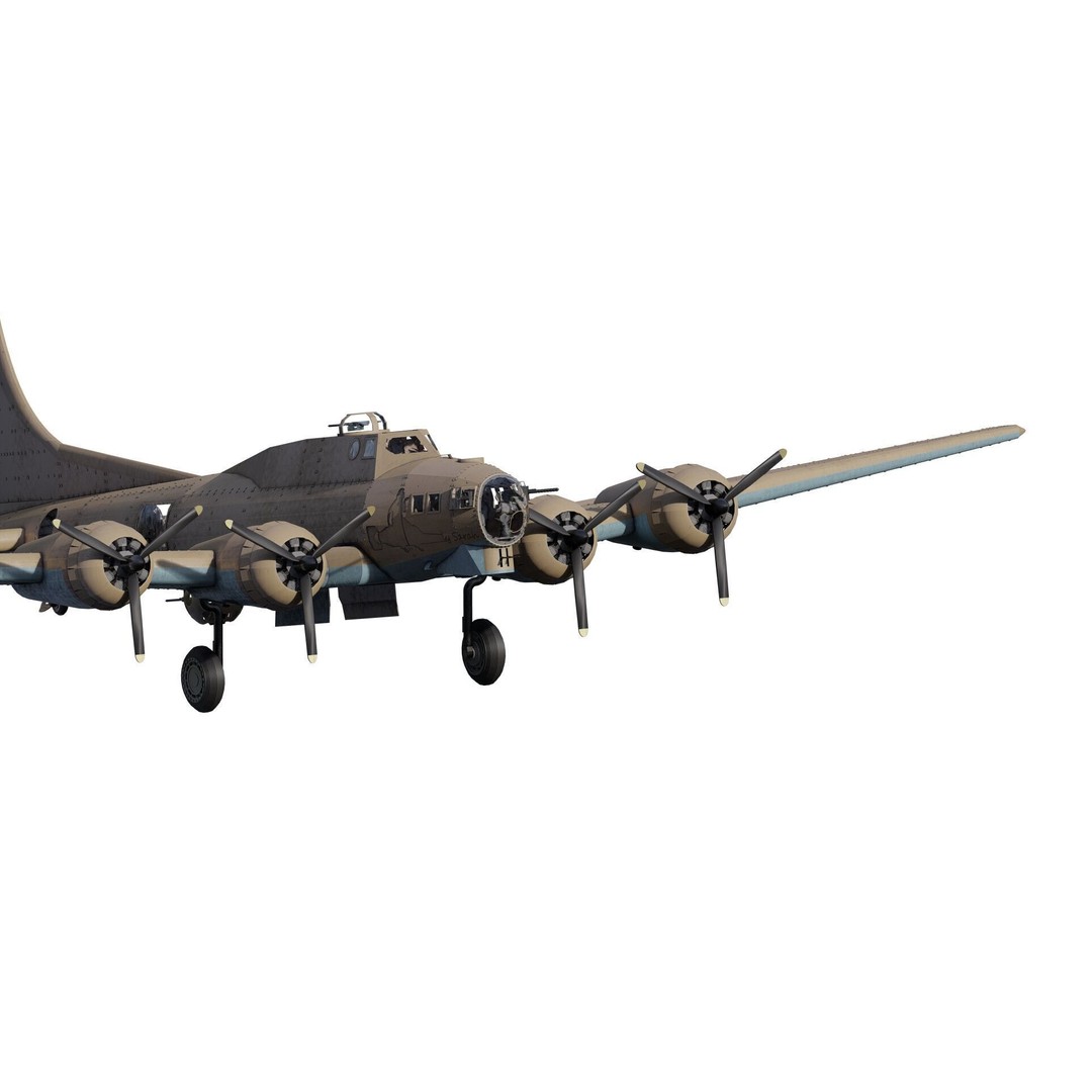 Boeing B-17 Flying Fortress 3D Model – Detailed Military Aircraft, FBX, OBJ - View 22