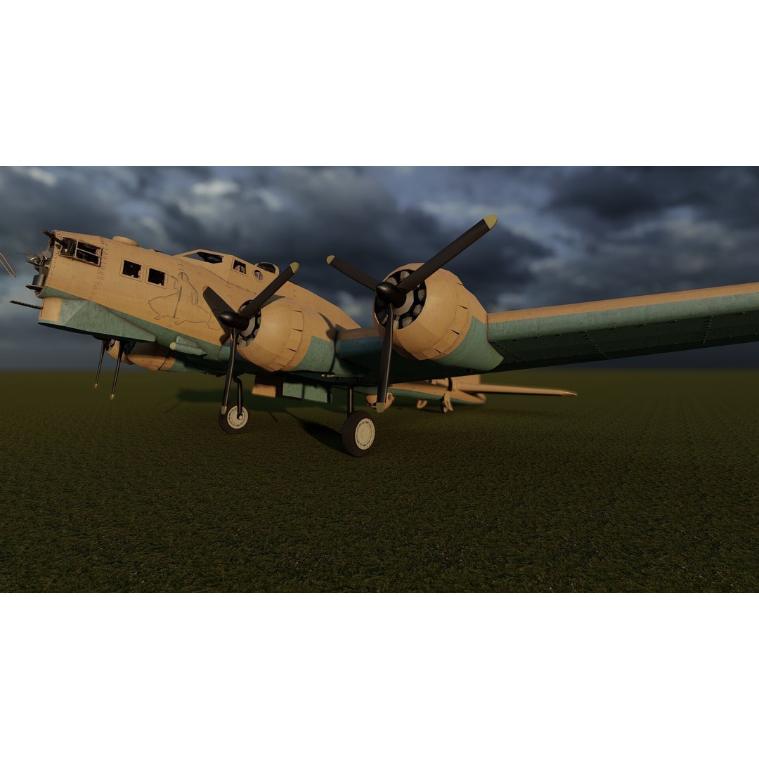 Boeing B-17 Flying Fortress 3D Model – Detailed Military Aircraft, FBX, OBJ - View 25