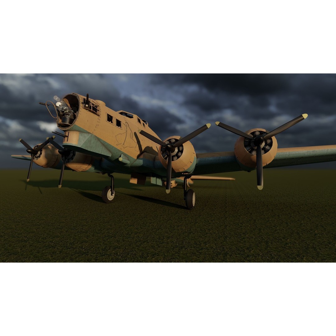 Boeing B-17 Flying Fortress 3D Model – Detailed Military Aircraft, FBX, OBJ - View 26