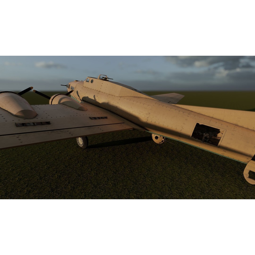 Boeing B-17 Flying Fortress 3D Model – Detailed Military Aircraft, FBX, OBJ - View 28
