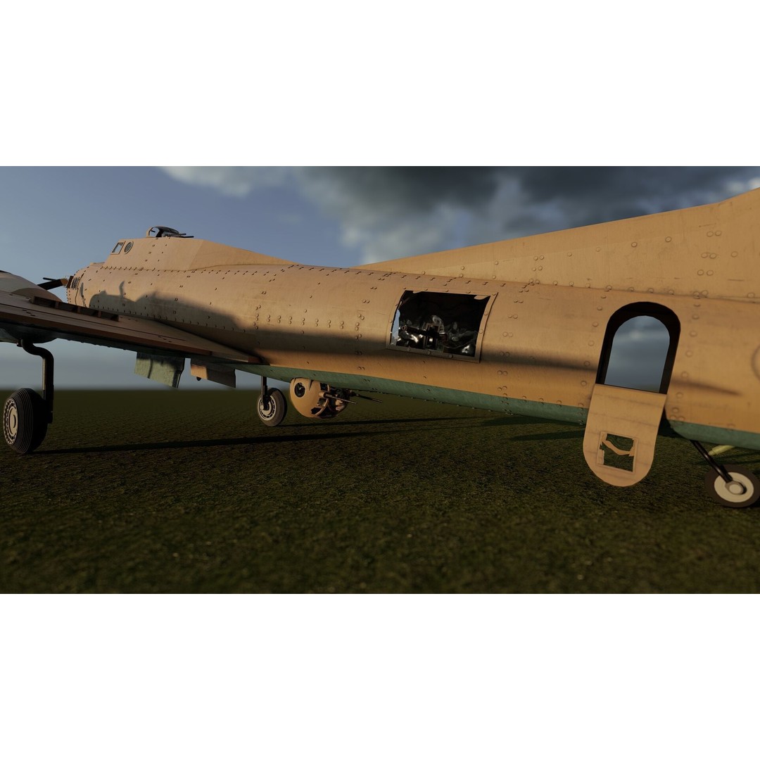 Boeing B-17 Flying Fortress 3D Model – Detailed Military Aircraft, FBX, OBJ - View 29