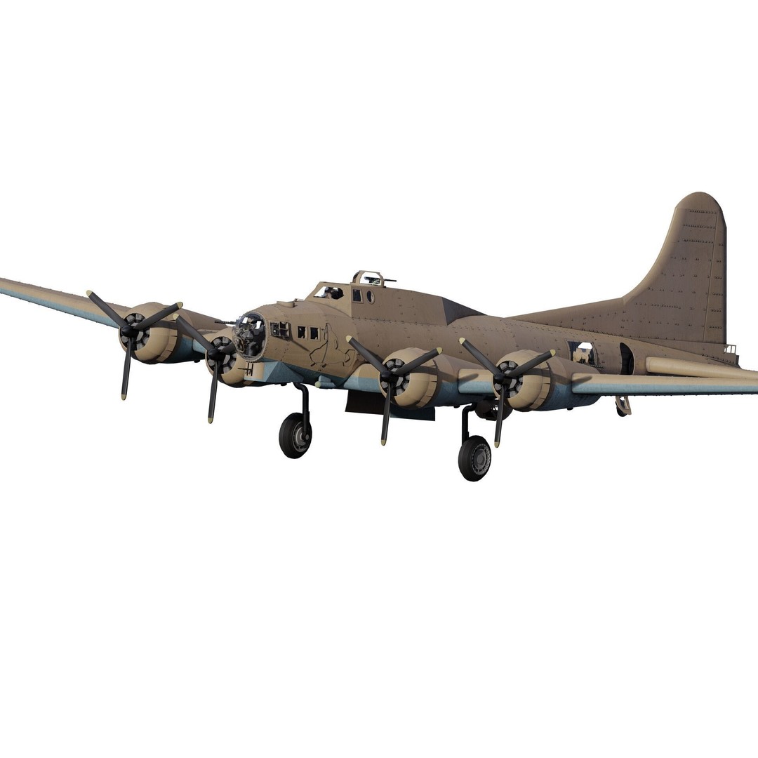 Boeing B-17 Flying Fortress 3D Model – Detailed Military Aircraft, FBX, OBJ - View 3