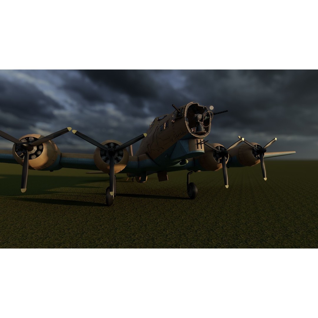 Boeing B-17 Flying Fortress 3D Model – Detailed Military Aircraft, FBX, OBJ - View 31