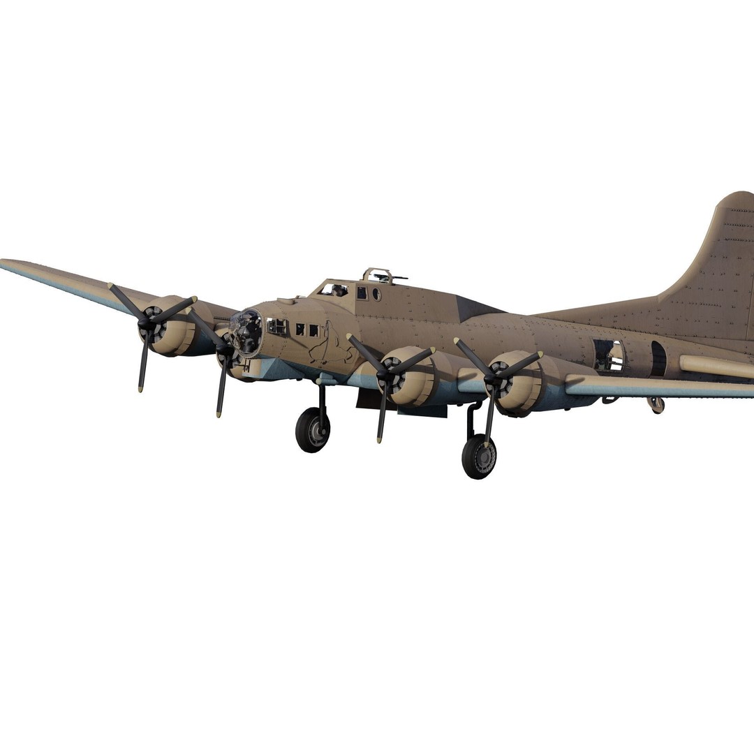 Boeing B-17 Flying Fortress 3D Model – Detailed Military Aircraft, FBX, OBJ - View 4