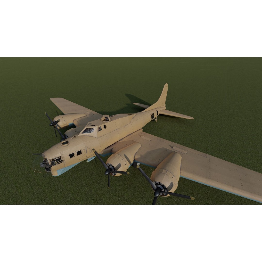 Boeing B-17 Flying Fortress 3D Model – Detailed Military Aircraft, FBX, OBJ - View 49