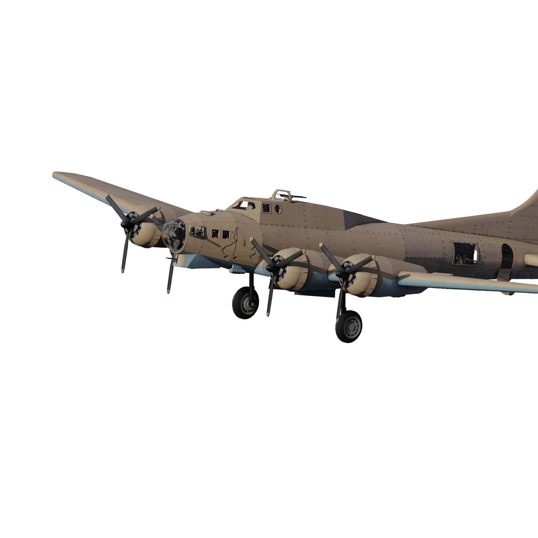 Boeing B-17 Flying Fortress 3D Model – Detailed Military Aircraft, FBX, OBJ - View 5