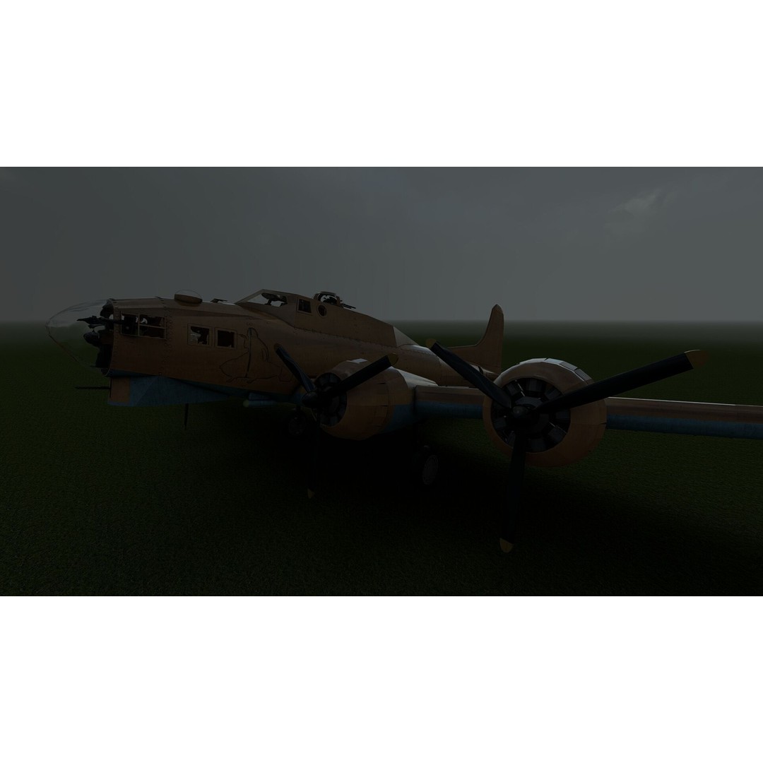 Boeing B-17 Flying Fortress 3D Model – Detailed Military Aircraft, FBX, OBJ - View 50