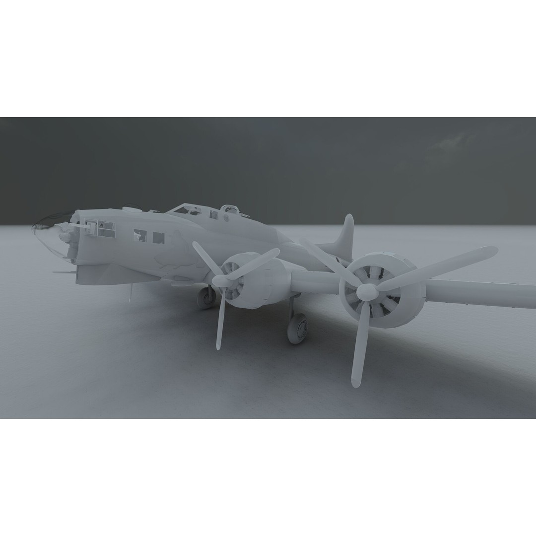 Boeing B-17 Flying Fortress 3D Model – Detailed Military Aircraft, FBX, OBJ - View 51