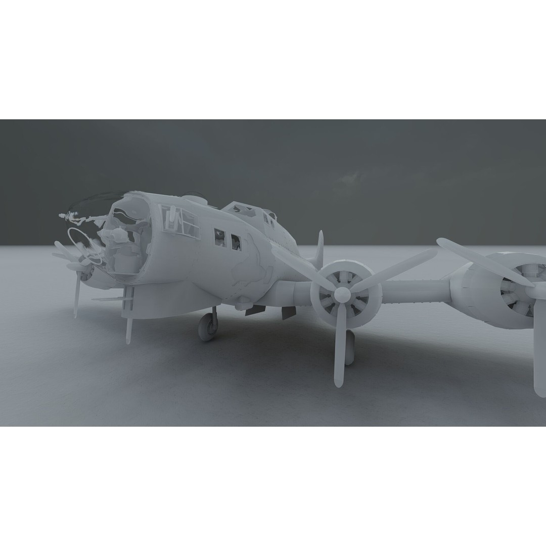 Boeing B-17 Flying Fortress 3D Model – Detailed Military Aircraft, FBX, OBJ - View 52