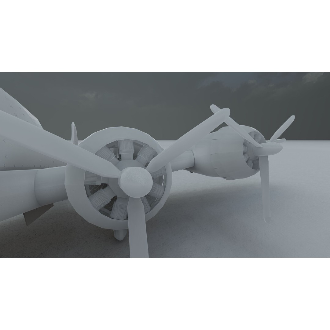 Boeing B-17 Flying Fortress 3D Model – Detailed Military Aircraft, FBX, OBJ - View 55