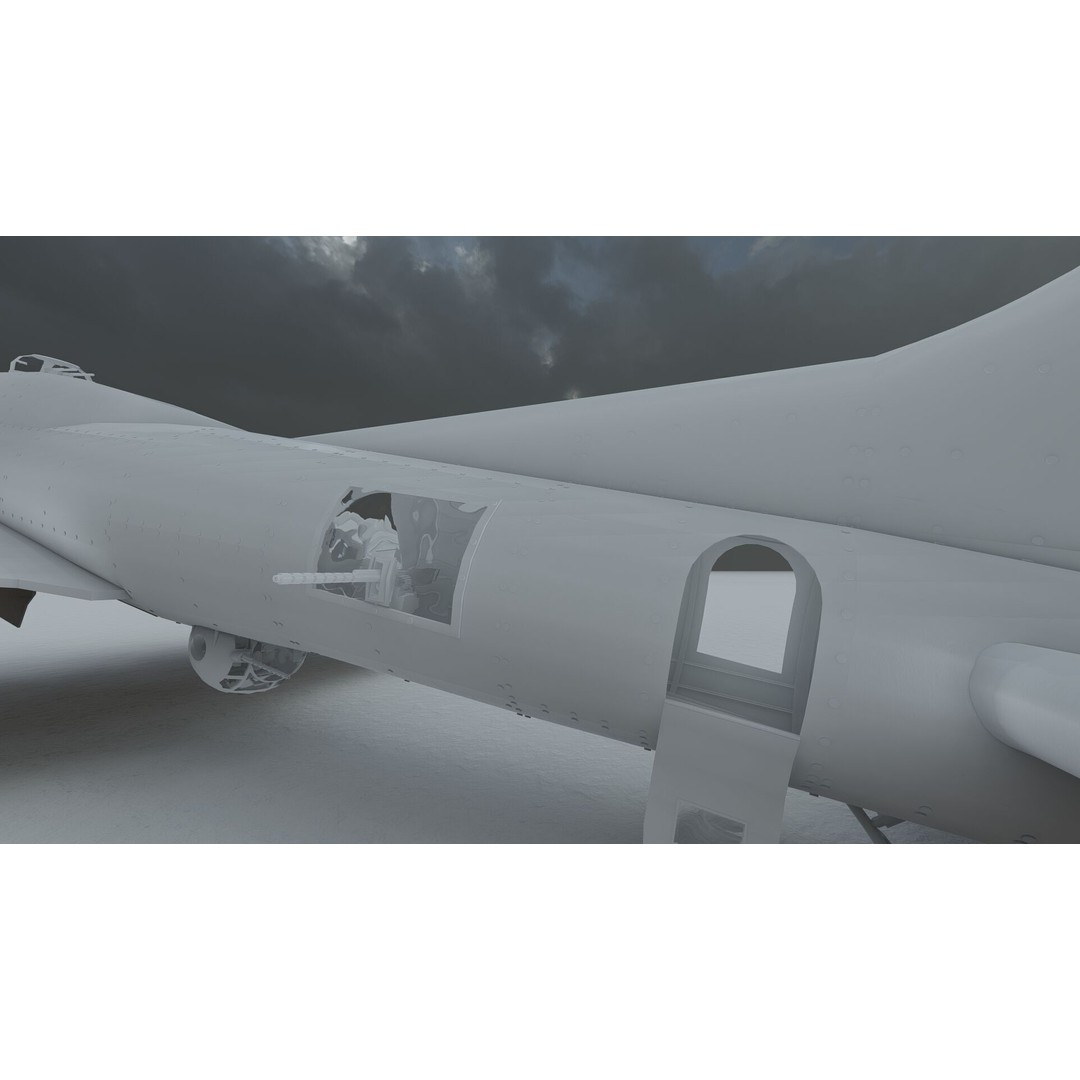 Boeing B-17 Flying Fortress 3D Model – Detailed Military Aircraft, FBX, OBJ - View 56