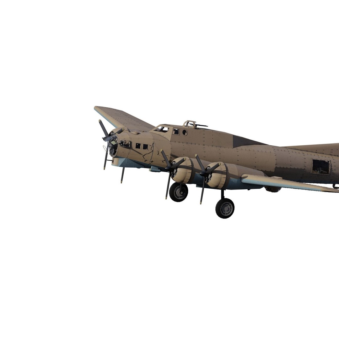 Boeing B-17 Flying Fortress 3D Model – Detailed Military Aircraft, FBX, OBJ - View 6