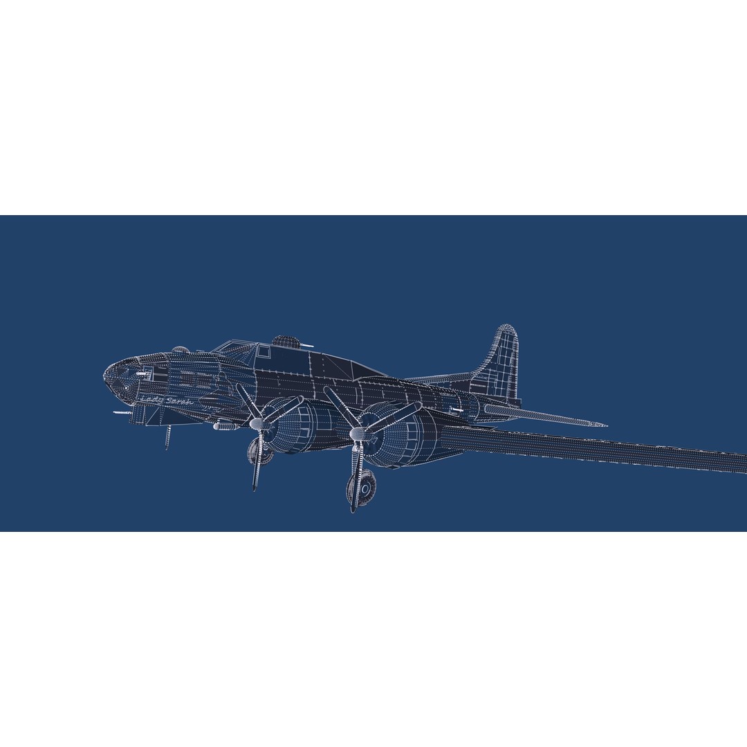 Boeing B-17 Flying Fortress 3D Model – Detailed Military Aircraft, FBX, OBJ - View 60