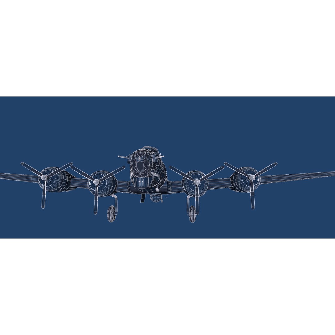 Boeing B-17 Flying Fortress 3D Model – Detailed Military Aircraft, FBX, OBJ - View 61