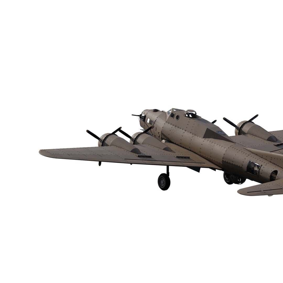 Boeing B-17 Flying Fortress 3D Model – Detailed Military Aircraft, FBX, OBJ - View 9