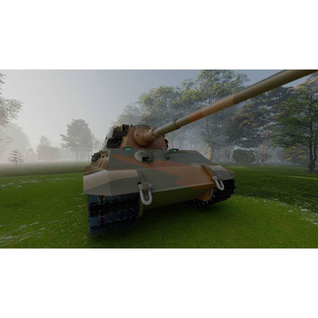 Tiger 2 Tank 3D Model – Detailed Military Vehicle, FBX, OBJ, Game Ready - View 13