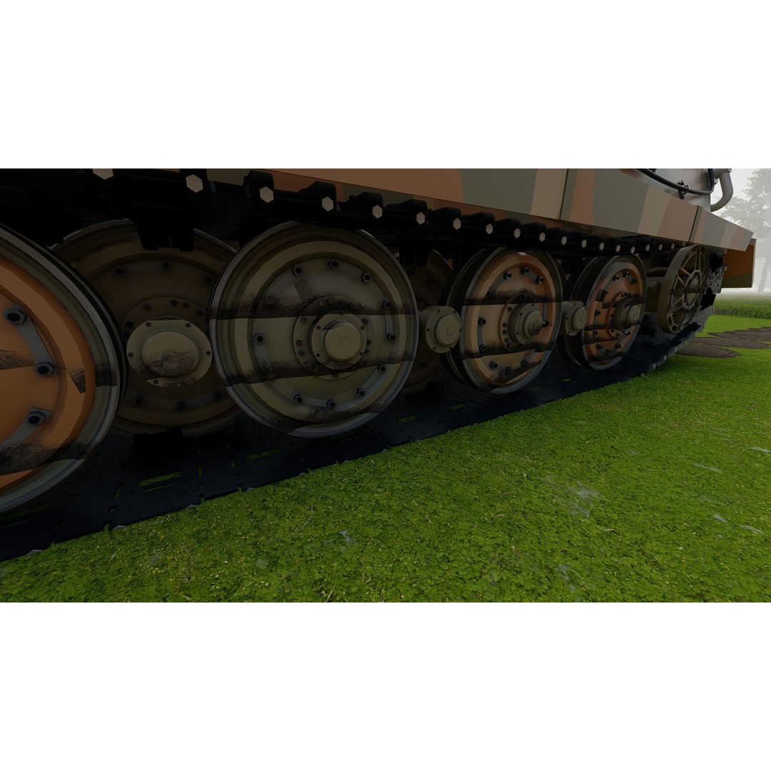 Tiger 2 Tank 3D Model – Detailed Military Vehicle, FBX, OBJ, Game Ready - View 15