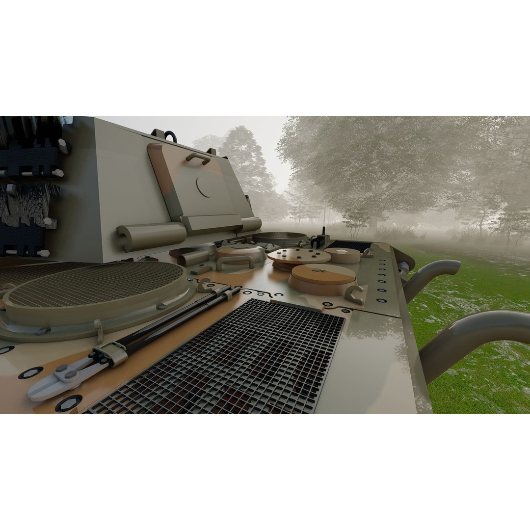 Tiger 2 Tank 3D Model – Detailed Military Vehicle, FBX, OBJ, Game Ready - View 17