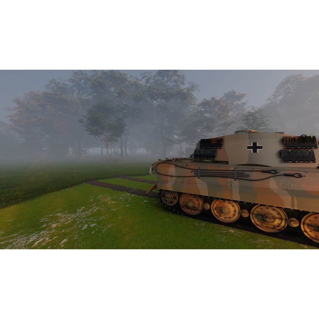 Tiger 2 Tank 3D Model – Detailed Military Vehicle, FBX, OBJ, Game Ready - View 20