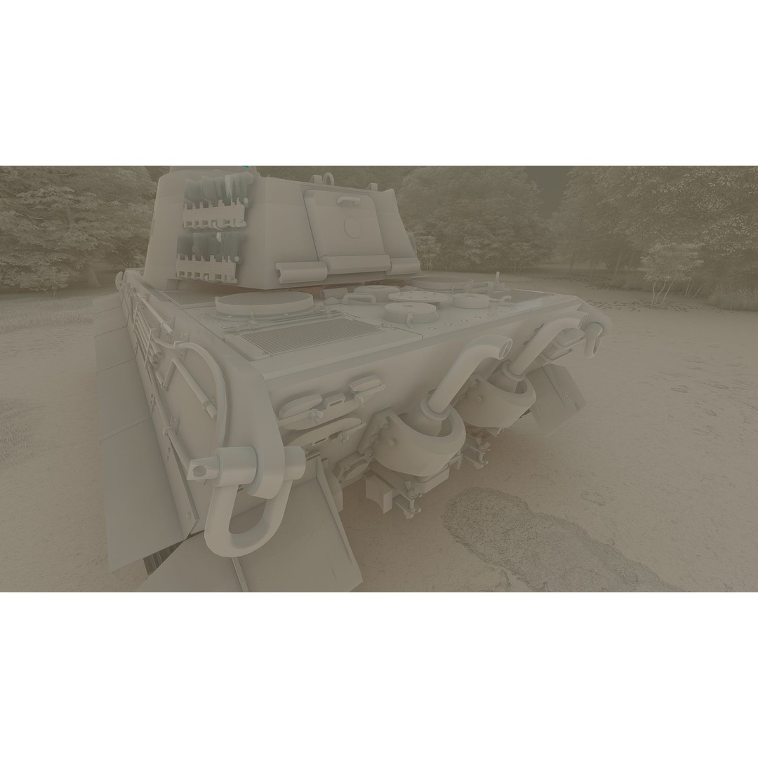 Tiger 2 Tank 3D Model – Detailed Military Vehicle, FBX, OBJ, Game Ready - View 24