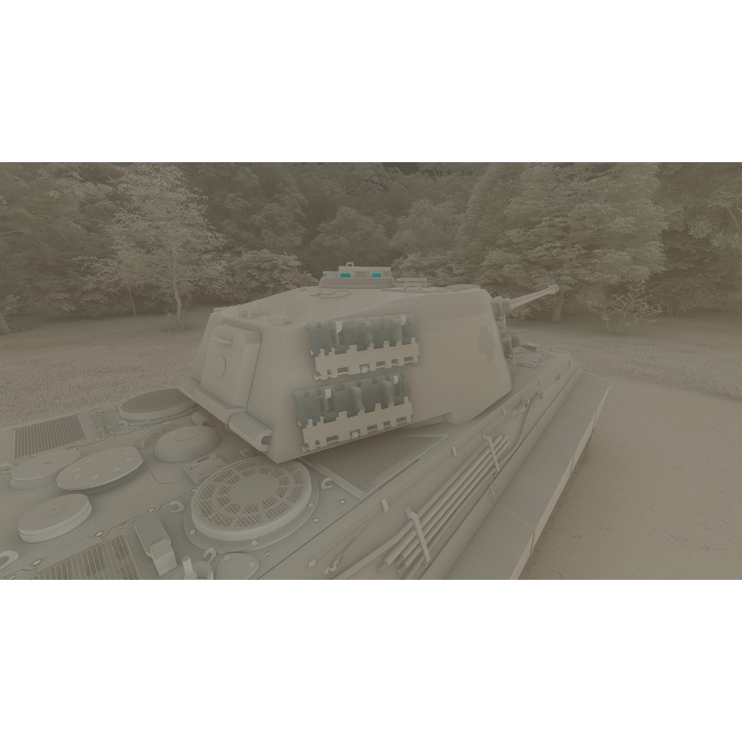 Tiger 2 Tank 3D Model – Detailed Military Vehicle, FBX, OBJ, Game Ready - View 25